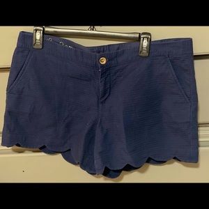 Lilly Pulitzer scalloped shorts, Navy, Size 12